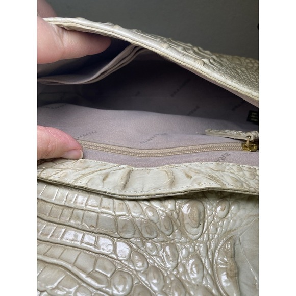 Brahmin Carina CHAMPAGNE Melbourne Small Shoulder Bag Clutch Genuine Leather EUC - Picture 13 of 16